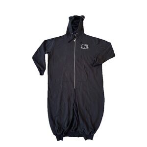 Dolls Kill  Womens 1x Hello Kitty  Black Sweatshirt Distressed Zip Up Robe dress